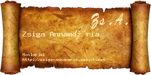 Zsiga Annamária névjegykártya