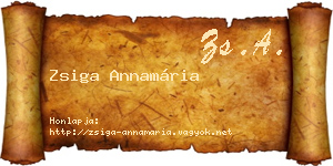 Zsiga Annamária névjegykártya